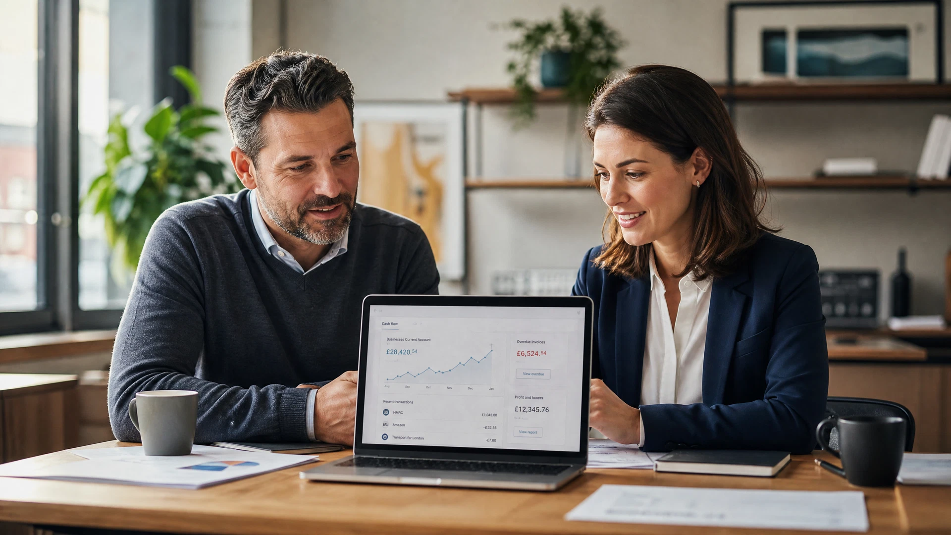 Business owner planning with financial adviser