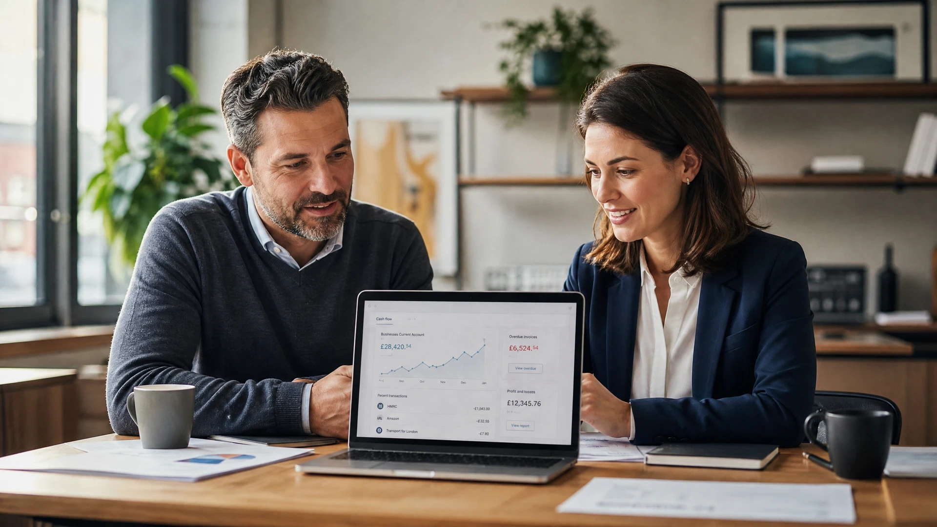 Business owner planning with financial adviser